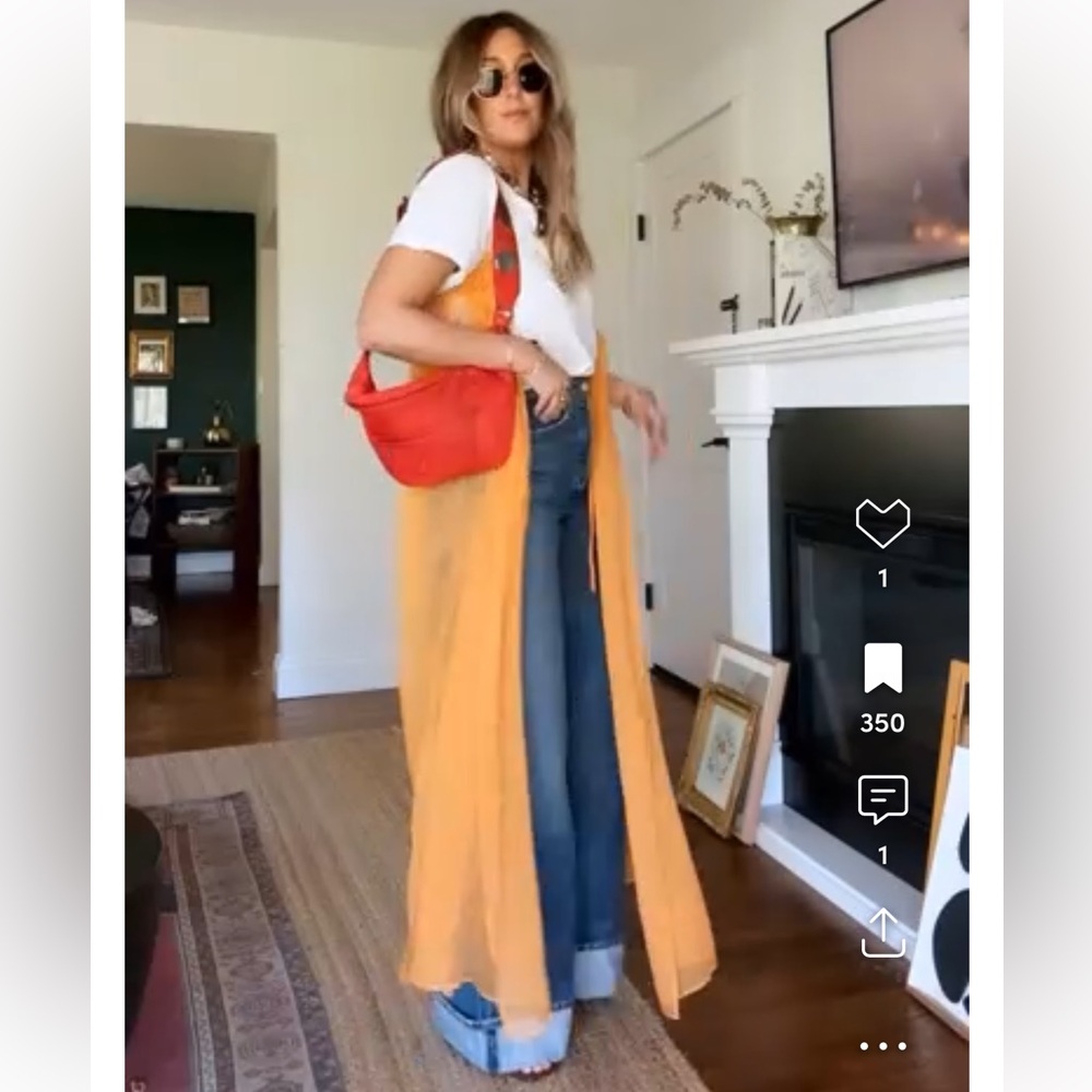 Sunday in Brooklyn Sheer Longline Cami in Orange - O/S - Picture 11 of 13